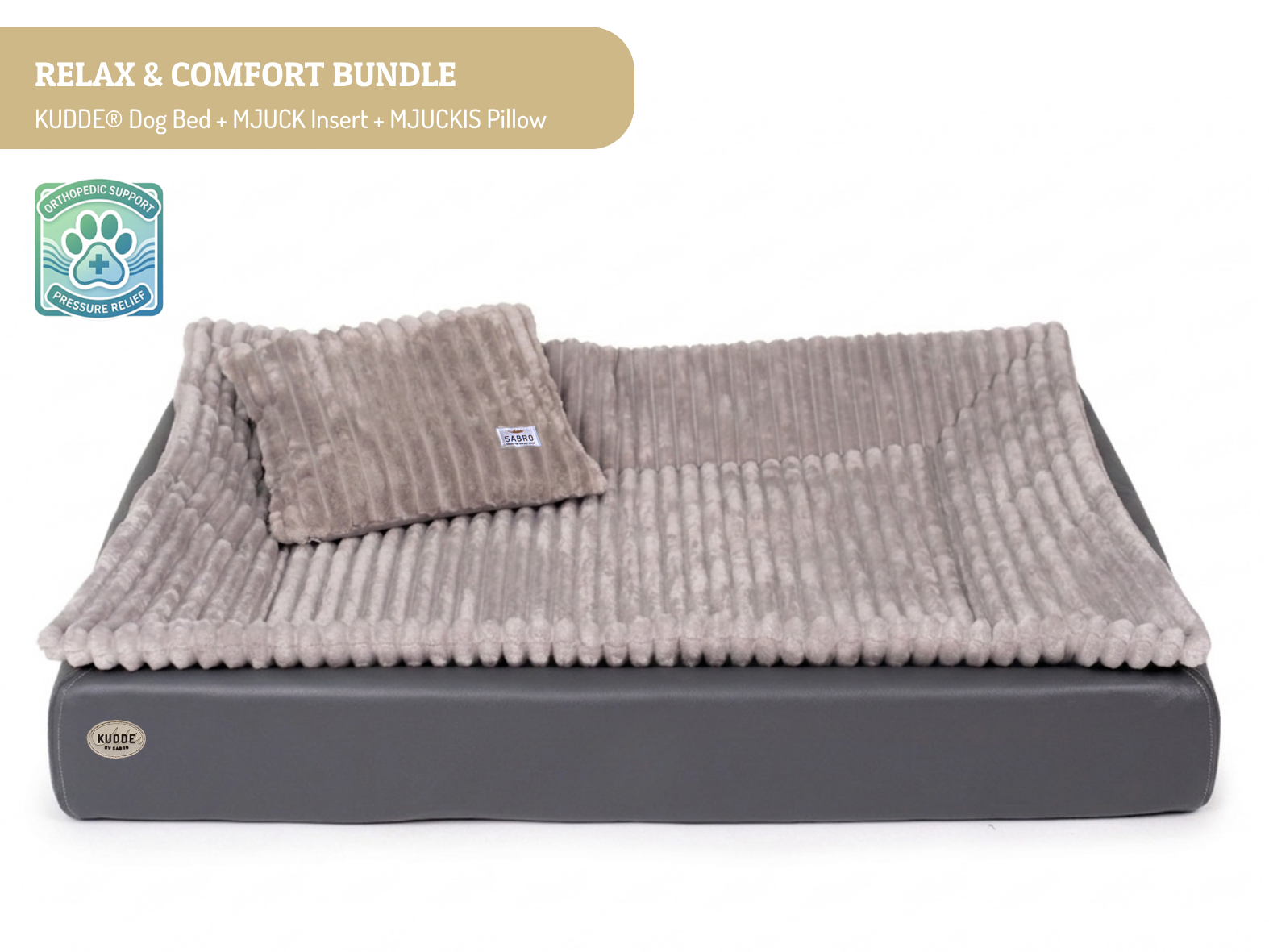 All-In Relax Bundle | KUDDE® Dog Bed + Insert & Pillow