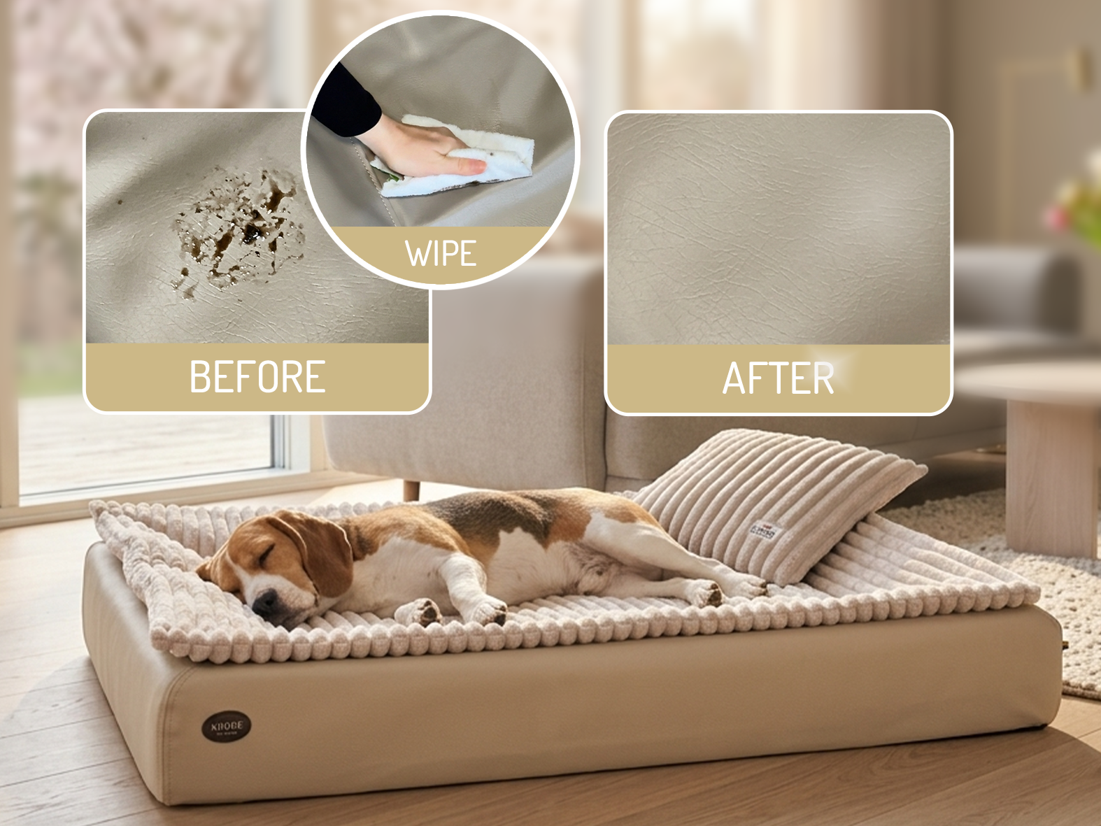 Orthopedic Dog Bed in Premium Vegan Leather - KUDDE®
