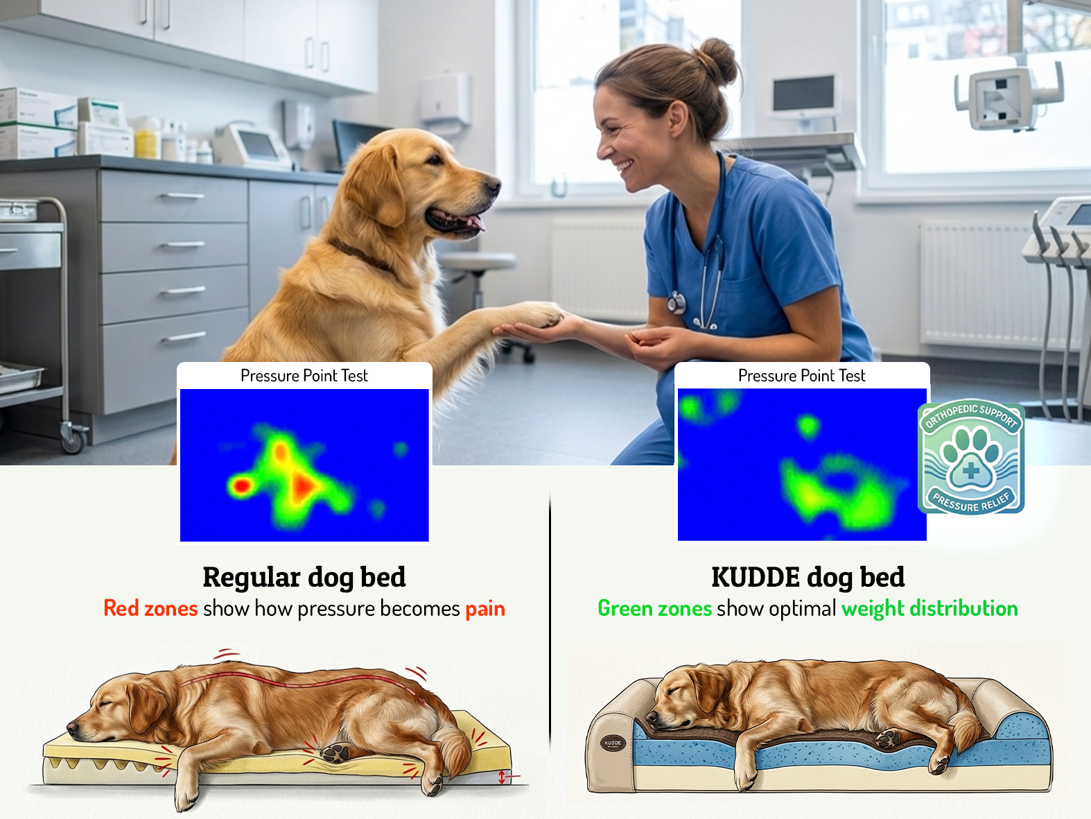 Orthopedic Dog Bed in Premium Vegan Leather - KUDDE®